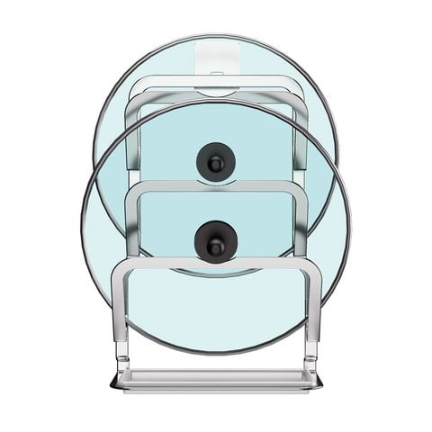 Kệ để nắp vung nồi 3 tầng inox 304 dán tường Hobby home decor TT03