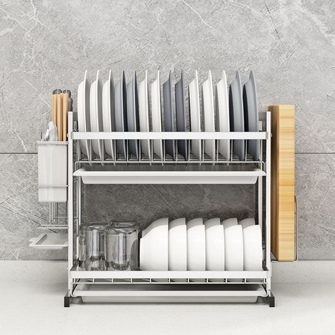 Kệ chén đa năng 2 tầng inox 304 có khay nhựa Hobby Home Decor KC2T