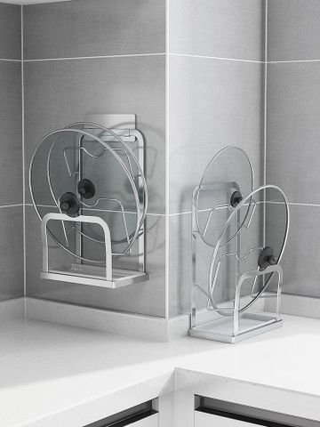 Kệ để nắp nồi 3 tầng inox 304 dán tường đa năng Hobby home decor TT05