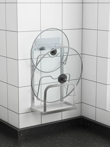 Kệ để nắp nồi 3 tầng inox 304 dán tường đa năng Hobby home decor TT05