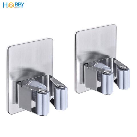 Combo 2 móc treo cán chổi dán tường inox 304 Hobby home decor CV2