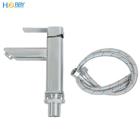 Vòi chậu rửa mặt nóng lạnh thân vuông inox 304 Hobby home decor VRM12