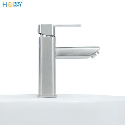 Vòi chậu rửa mặt nóng lạnh thân vuông inox 304 Hobby home decor VRM12