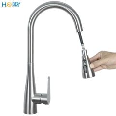 Vòi rửa chén nóng lạnh dây rút inox 304 xước mờ Hobby home decor VDR13