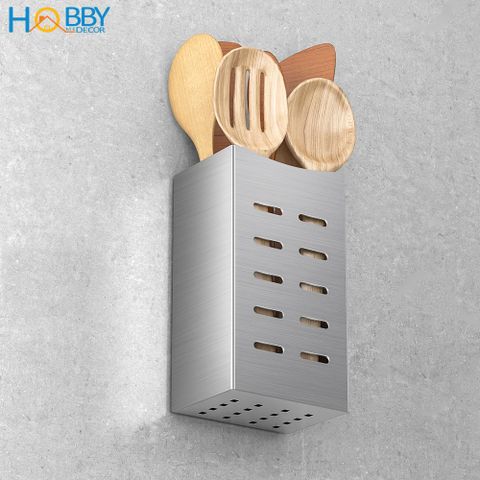 Ống để đũa muỗng dán tường Inox 304 có keo dán Hobby Home Decor OD2