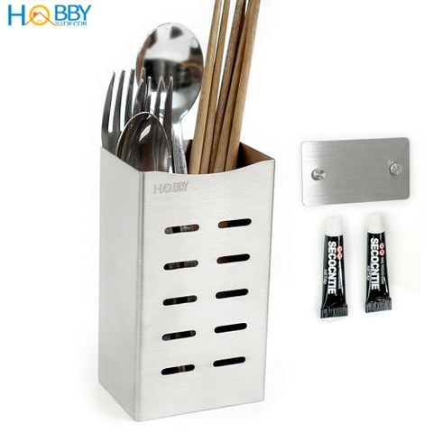 Ống để đũa muỗng dán tường Inox 304 có keo dán Hobby Home Decor OD2