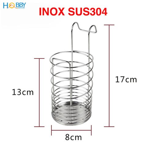 Ống đựng đũa muỗng gắn vào thành kệ chén inox 304 Hobby home decor OD1