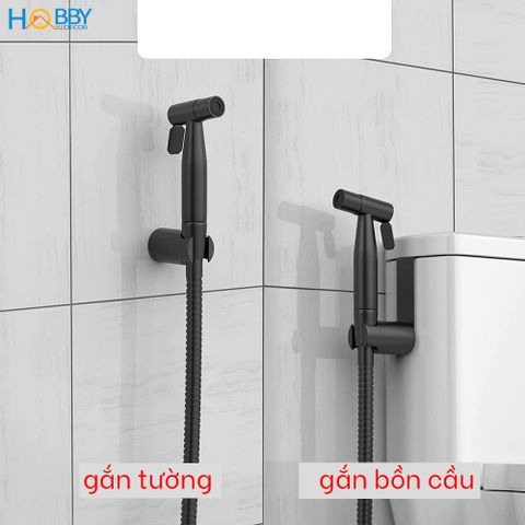 Bộ vòi xịt toilet inox 304 màu đen Hobby Home Decor VSR5 có van chia nước