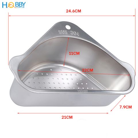 Rổ treo góc chậu rửa chén đa năng tiện dụng Inox 304 Hobby Home Decor KGC1