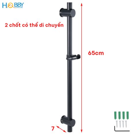 Thanh treo tay sen tắm cơ động inox 304 sơn đen Hobby home decor GVST3