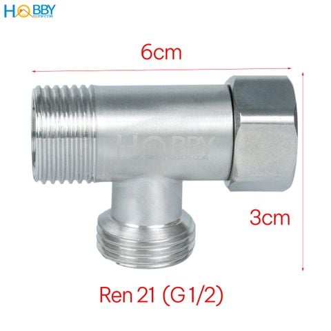 Tê cầu chia nước cho vòi vệ sinh inox 304 ren 21 Hobby home decor DNV3