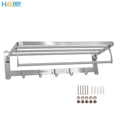 Kệ để khăn tắm quần áo đa năng gắn tường inox 304 Hobby Home Decor GTK