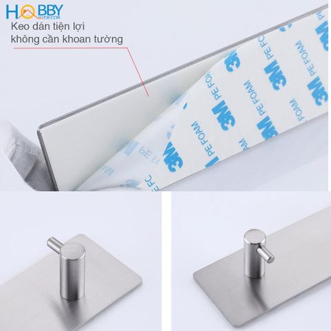 Thanh treo quần áo 5 chấu inox 304 dán tường Hobby Home Decor 5TV160