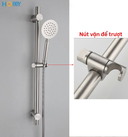 Thanh giá treo tay sen tắm điều chỉnh inox 304 Hobby Home Decor GVST