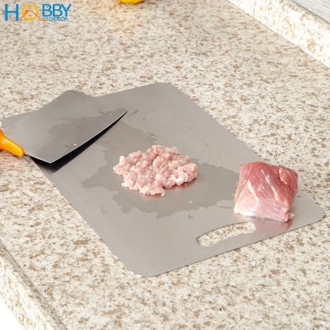 Thớt inox 304 kháng khuẩn dòng đặc ruột Hobby home decor TH 3 size tùy chọn