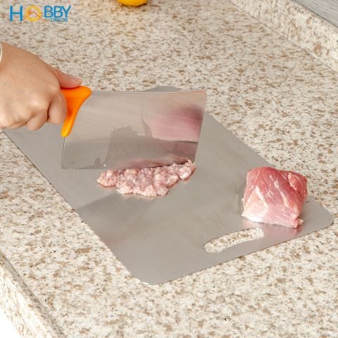 Thớt inox 304 kháng khuẩn dòng đặc ruột Hobby home decor TH 3 size tùy chọn