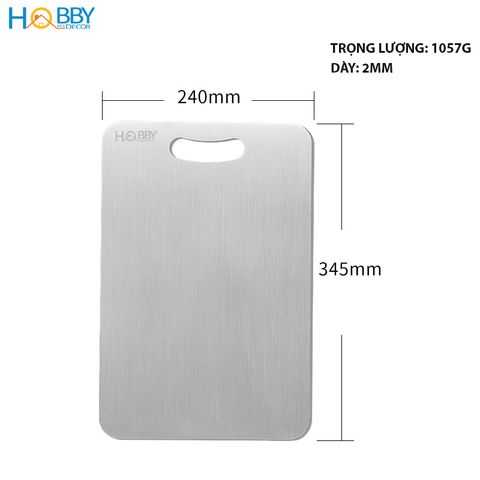 Thớt inox 304 kháng khuẩn dòng đặc ruột Hobby home decor TH 3 size tùy chọn