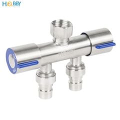 Van chia nước 2 đầu vặn cho dây cấp inox 304 Hobby home decor DNV2