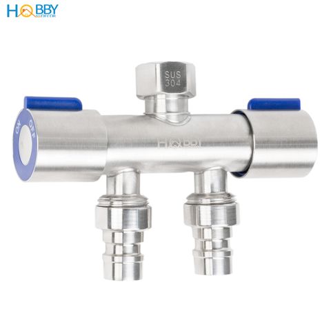 Van chia nước 2 đầu vặn cho dây cấp inox 304 Hobby home decor DNV2