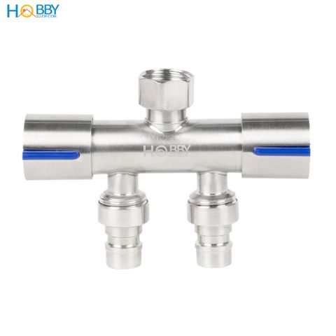 Van chia nước 2 đầu vặn cho dây cấp inox 304 Hobby home decor DNV2