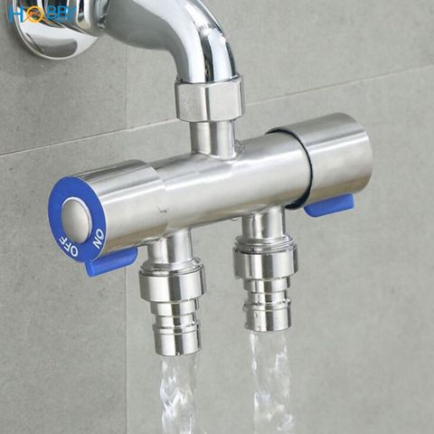 Van chia nước 2 đầu vặn cho dây cấp inox 304 Hobby home decor DNV2