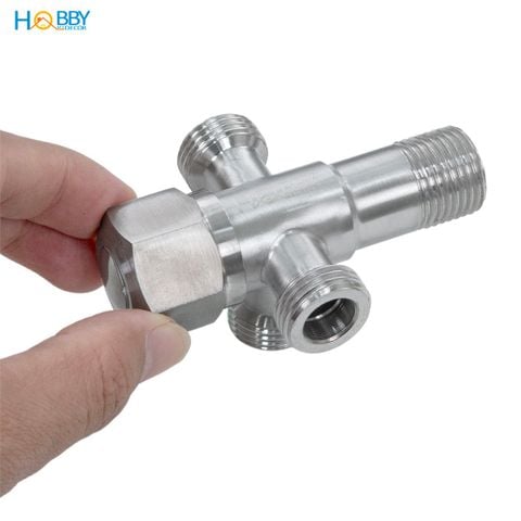 Van chia nước 3 nhánh ren ngoài 21 inox 304 Hobby home decor DNV4