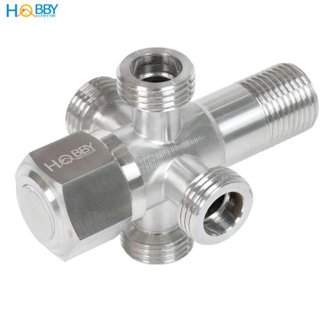 Van chia nước ra 4 nhánh inox 304 ren ngoài 21 Hobby home decor DNV5