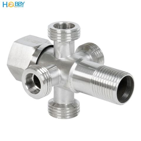 Van chia nước ra 4 nhánh inox 304 ren ngoài 21 Hobby home decor DNV5
