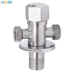 Van chia nước chữ T thành 2 dòng nước Inox 304 Hobby Home Decor DNT1 ren nối 21mm