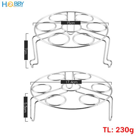 Bộ 2 vỉ rế hấp đựng trứng inox 304 đa năng Hobby home decor VR2T