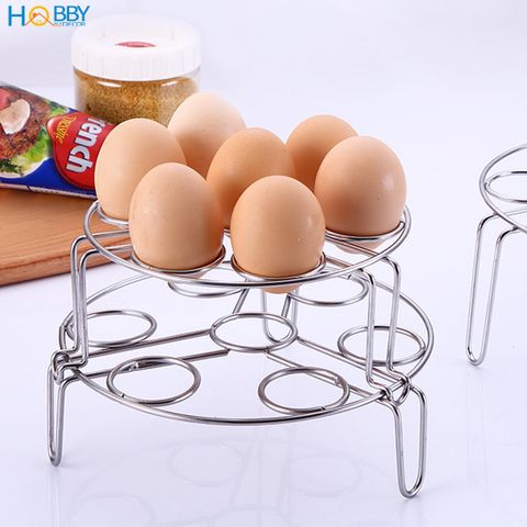 Bộ 2 vỉ rế hấp đựng trứng inox 304 đa năng Hobby home decor VR2T