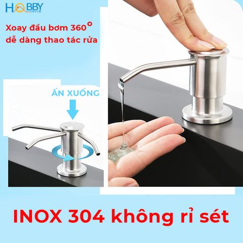 Bộ vòi bơm hút nước rửa chén inox 304 bóng Hobby home decor NRC6