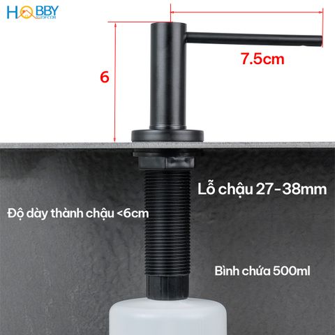 Vòi bơm hút nước rửa chén inox 304 sơn đen Hobby home decor NRC9
