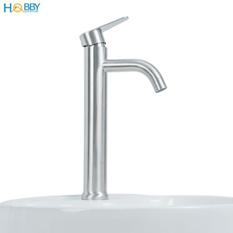 Vòi chậu lavabo lạnh gắn bàn đá inox 304 xước mờ Hobby home decor LBL8