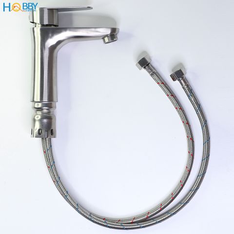 Vòi chậu rửa mặt lavabo nóng lạnh inox 304 Hobby Home Decor VRM2