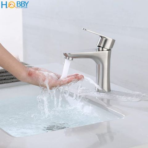 Vòi chậu rửa mặt lavabo nóng lạnh inox 304 Hobby Home Decor VRM2