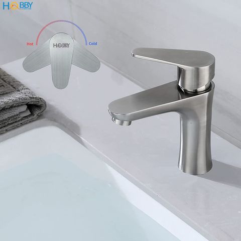 Vòi chậu rửa mặt lavabo nóng lạnh inox 304 Hobby Home Decor VRM2