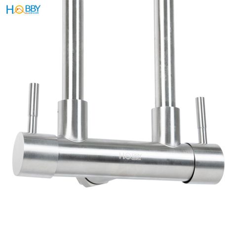 Vòi rửa chén gắn tường 2 đầu xả inox 304 Hobby home decor G2D