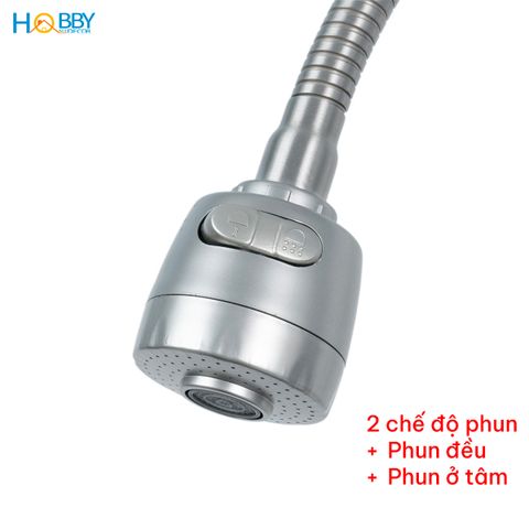 Vòi rửa chén lạnh 2 đầu xả vòi tăng áp inox 304 HOBBY Home Decor LX2D