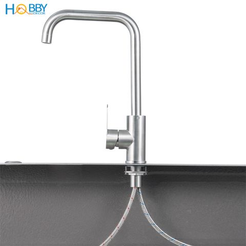 Vòi chậu rửa chén bát nóng lạnh inox 304 cao cấp Hobby home decor CRC1