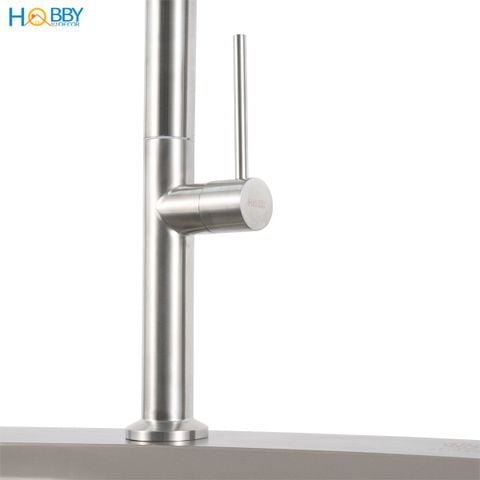 Vòi rửa chén dây rút 1 đầu lạnh inox 304 Hobby home decor VDR14 2 chế độ phun