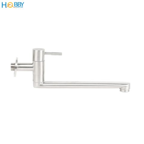 Vòi rửa chén gắn tường dòng lạnh inox 304 Hobby home decor VT4