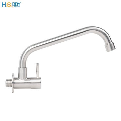 Vòi rửa chén gắn tường cấp lạnh inox 304 ren 21mm Hobby home decor VT3