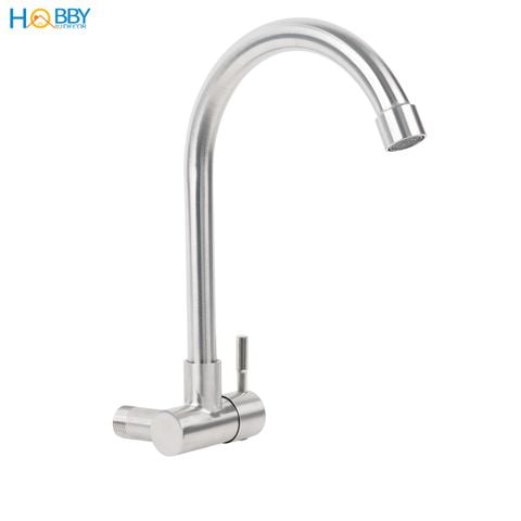 Vòi rửa chén lạnh gắn tường Inox 304 Hobby home decor VT2