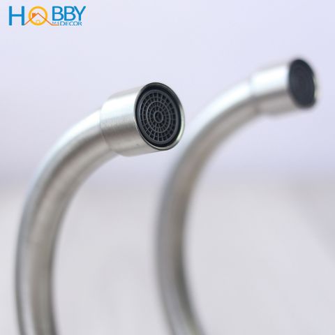 Vòi nước rửa chén 2 đầu lạnh inox 304 có dây cấp Hobby Home Decor RC2D