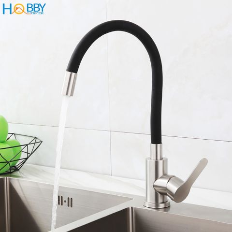Vòi rửa chén bát nóng lạnh xoay 360 độ inox 304 Hobby home decor VTM1