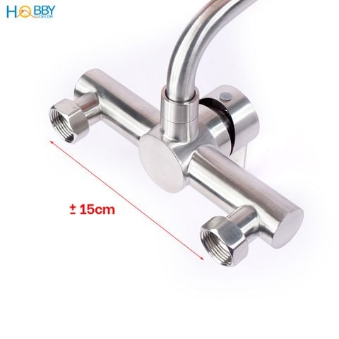 Vòi rửa chén nóng lạnh gắn tường inox 304 Hobby Home Decor ANL2
