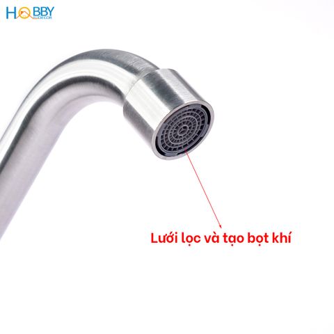 Vòi rửa chén nóng lạnh gắn tường inox 304 Hobby Home Decor ANL2