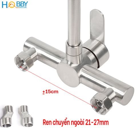 Vòi rửa chén bát nóng lạnh âm tường inox 304 Hobby Home Decor ANL3