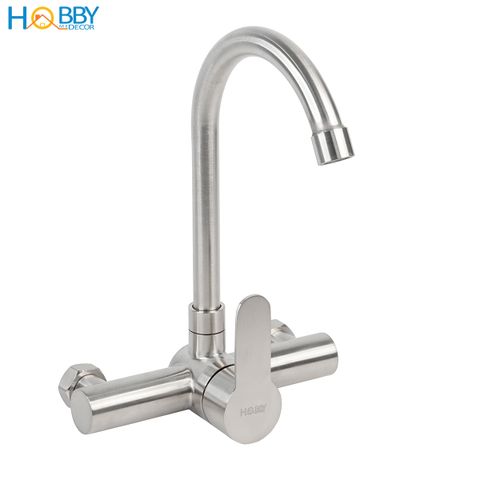 Vòi rửa chén bát nóng lạnh âm tường inox 304 Hobby Home Decor ANL3